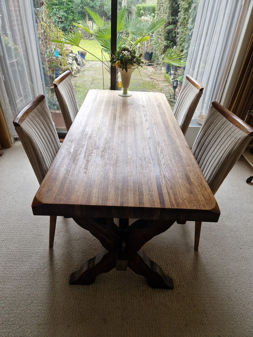 Oak wooden dining table