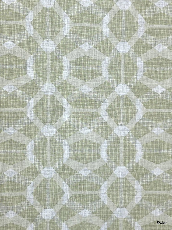 14292 Retro Geometrisch Behang Grijsgroen Wit Vintage – Wanddecoratie, Paper (photo 3 of 6)