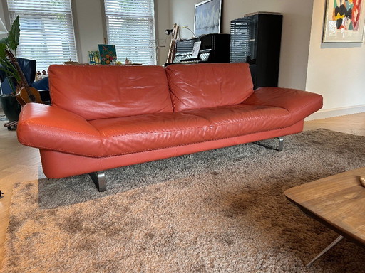 Sofás Leolux Maharaja de 2 y 3 plazas en piel naranja