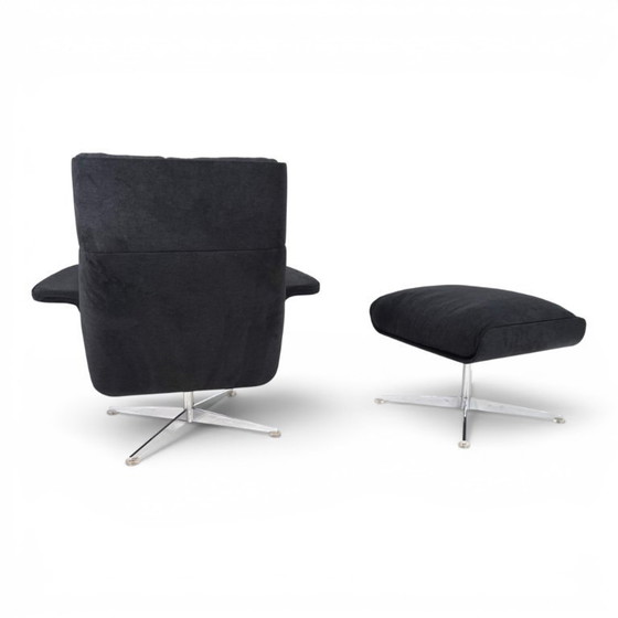 Image 1 of Sillón reclinable Kaufeld Siesta 62 con otomana, diseñado por Jacques Brule en 1960.