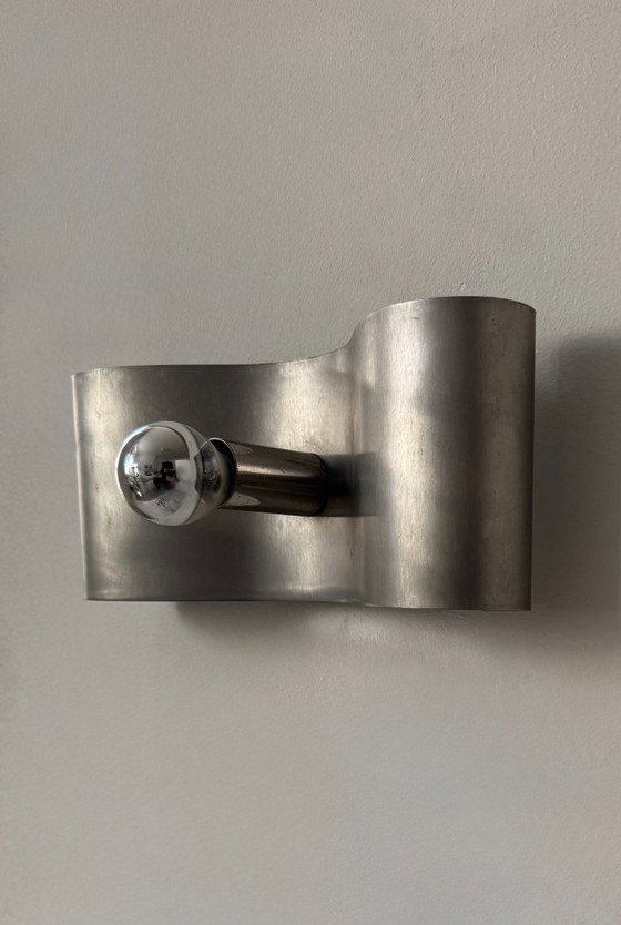 Image 1 of Applique vintage, métal brossé, France, 1970