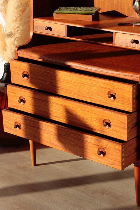 Image 1 of Vintage Scandinavische teakhouten secretaire - MSE Mobler (1960)