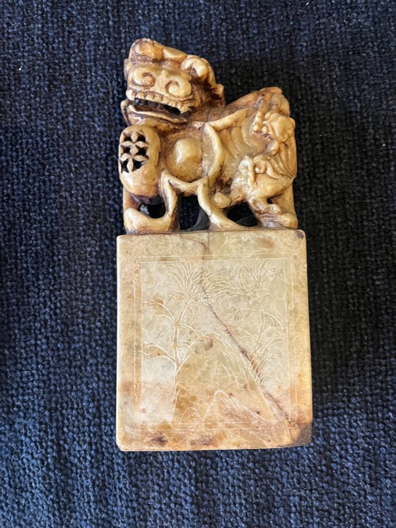 2 Chinese Speksteenstempels – Chinese makelij, Decoratieve objecten, Stone (photo 6 of 6)