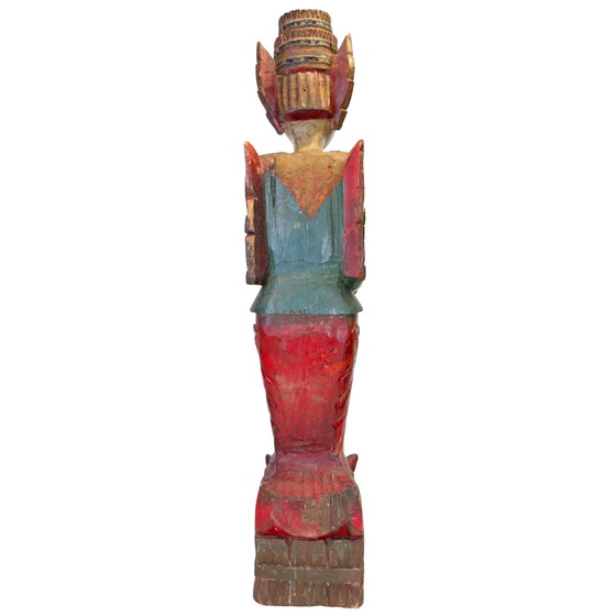 Standing Burmese Nat Spirit Deva – Mandalay Style Myanmar ca. 1930–1950 – Sculpture (photo 4 of 10)