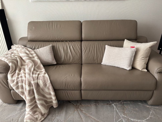Himolla Genuine Leather Sofa, Electrically Adjustable, Taupe (photo 8 of 8)