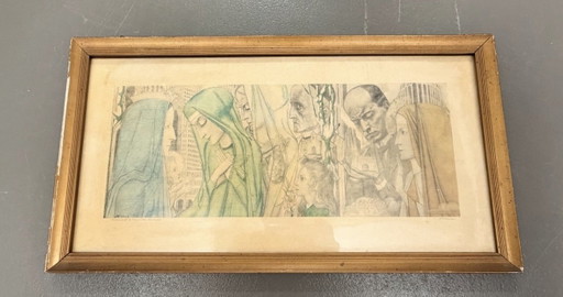 Jan Toorop 1859-1928 / 3 Original Lithographs & prints - The Sacrifice 1927