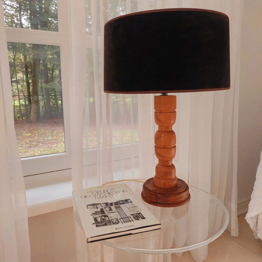 Lampe Vintage Bois Brutaliste