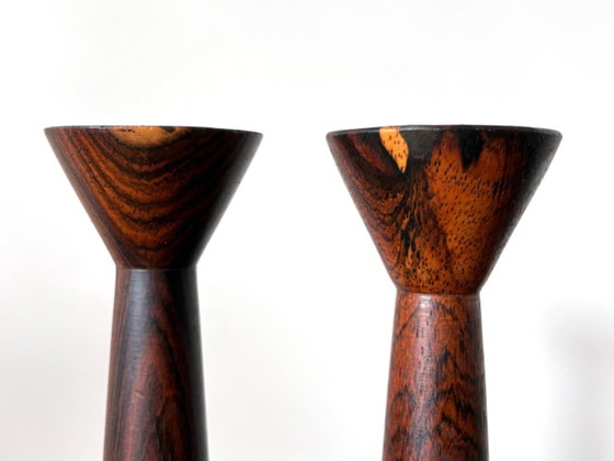 Image 1 of Candelieri vintage in legno brasiliano di metà secolo, design danese anni '60/'70