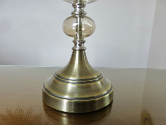 Image 1 of Grande lampada in cristallo ambrato, 1990