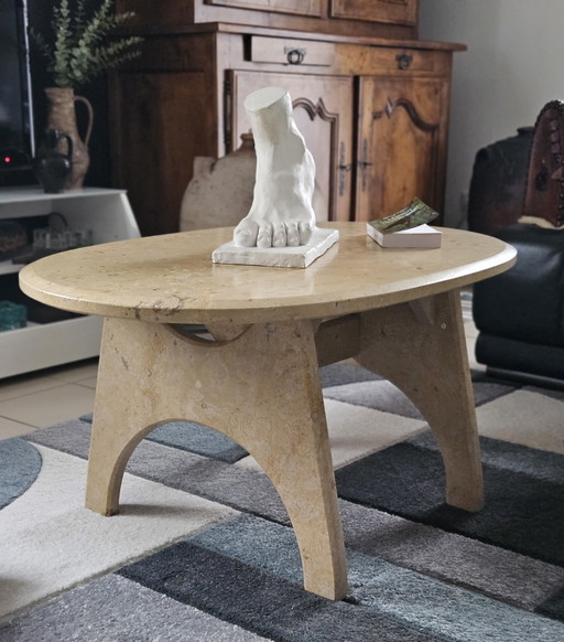 Table Basse En Pierre Naturelle Xxème 