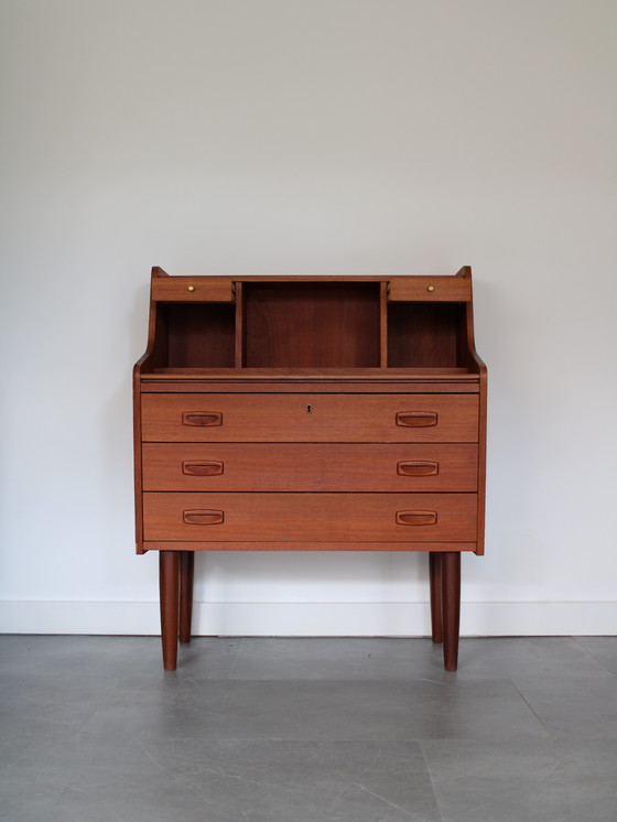 Vintage Deense Secretaire in Teak – Bureau, Wood (photo 3 of 12)