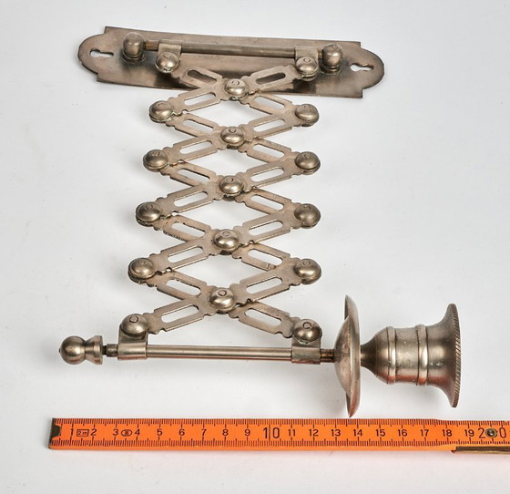 Image 1 of Antieke uitschuifbare vintage wandkaarsenhouder