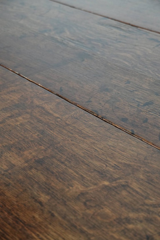 Image 1 of Antico tavolo/tavolo da pranzo inglese con le orecchie pendenti in quercia della fine del XIX secolo