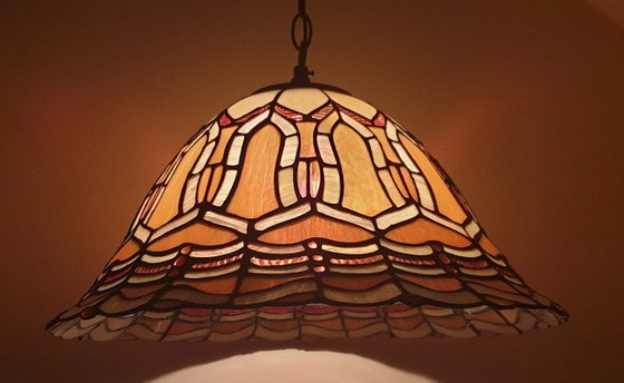 Grande lampada a sospensione in vetro colorato/Tiffany, Belgio – Massive, Lampade a sospensione, Glass (photo 12 of 35)