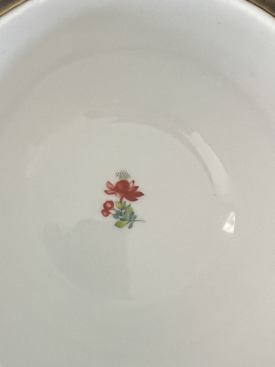 Image 1 of Großes Limoges-Ei mit Fuß und Messingbeschlägen