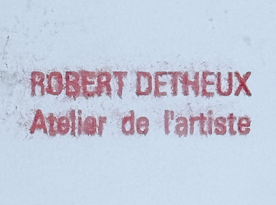 Image 1 of Robert Detheux - Quadro surrealista del 1978 - Il garante