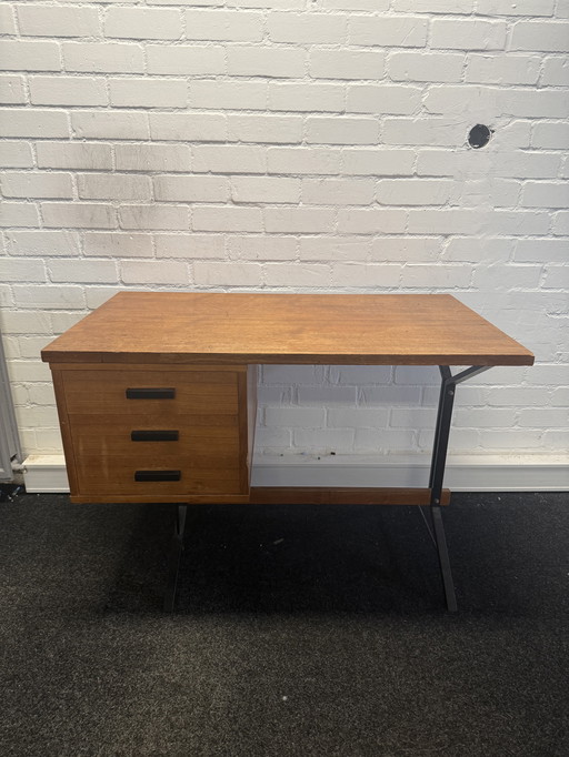 Bureau vintage design milieu du siècle, placage teck années 1960