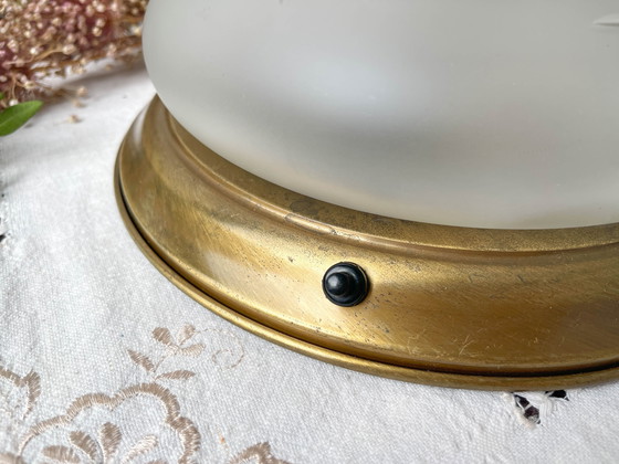 Image 1 of Vintage Globe Lamp in Art Deco Gesneden Glas