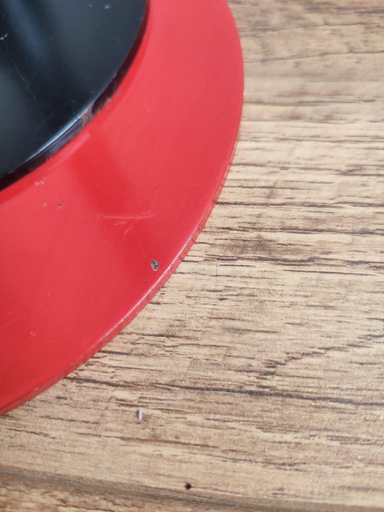 Image 1 of Vintage Space Age Italiaanse bureaulamp lamp rood zwart 1970