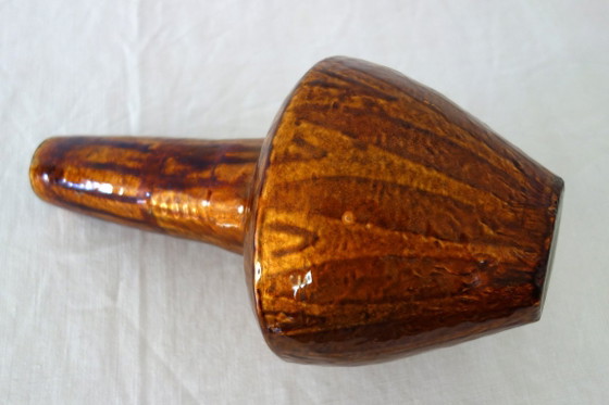 Vintage copper and cloisonné enamel Art Deco Vase, Gold (photo 12 of 13)