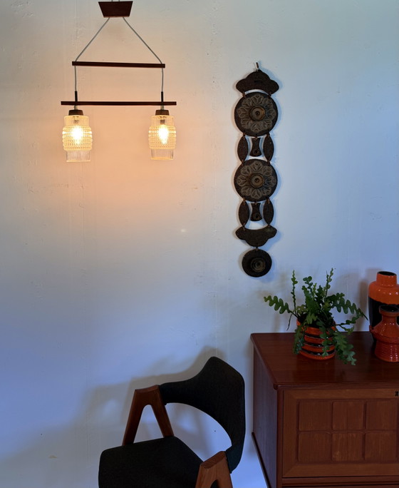 Image 1 of Lampada a sospensione vintage danese in teak anni '60