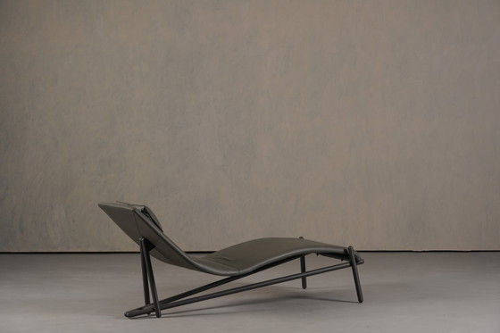 Image 1 of Donovan Grey Leather Chaiselongue By Giuseppe Vigano For Cattelan , Italy 2000’s