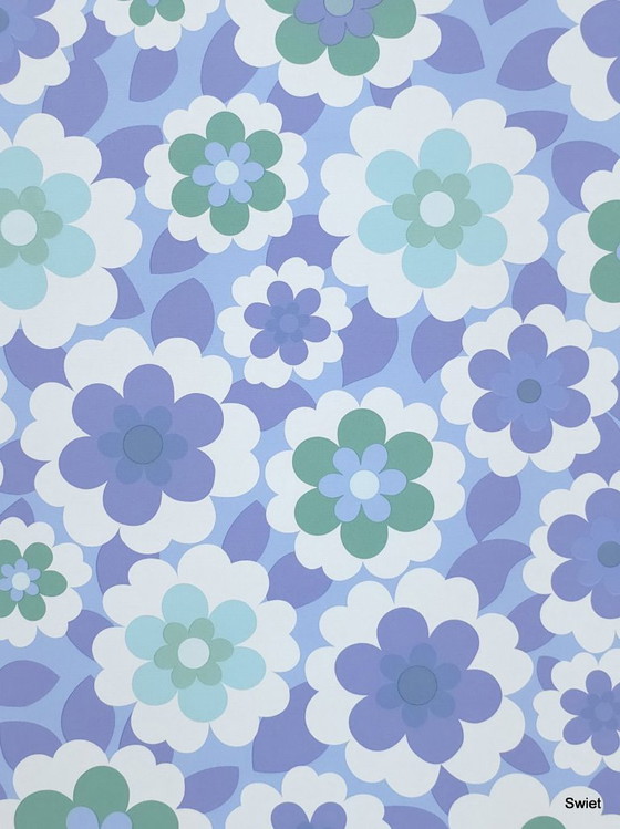 14310 Carta da parati floreale retrò blu Inke Heiland – Decorazioni murali (photo 3 of 6)