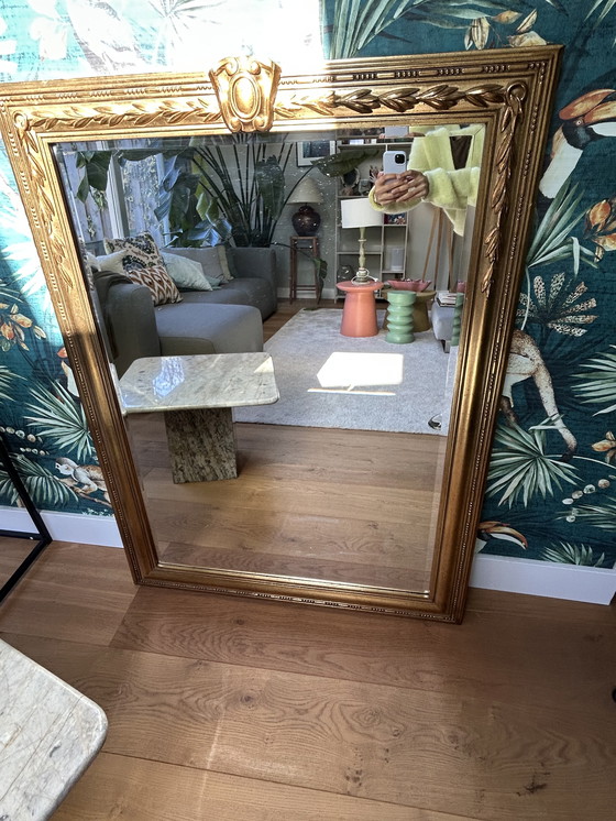 Image 1 of Authentieke Deknudt Wandspiegel (België) - Verguld - 122 cm