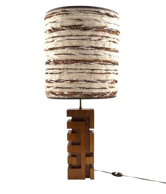 Image 1 of Hollywood-Regency-Tischlampe aus Holz, Frankreich, 1970er Jahre