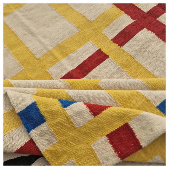 Tapisserie tissée à la main Piet Mondrian New York City | Laine | 254 × 169 cm (100 × 67 po) – Wool (photo 7 of 9)