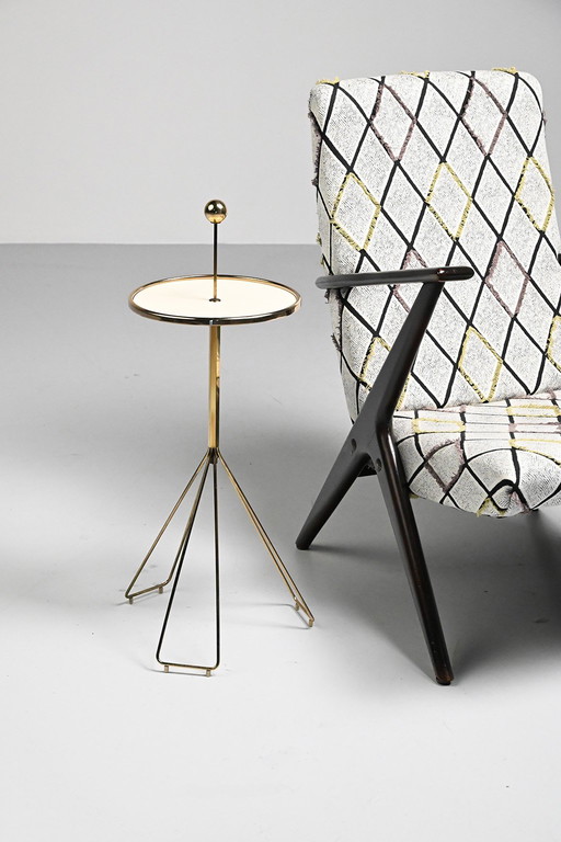 Vintage messing bijzettafeltje