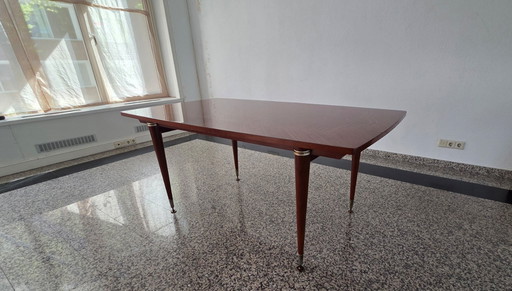 Complete vintage Mid-century Modern dining set with sideboard, table, and 8 chairs