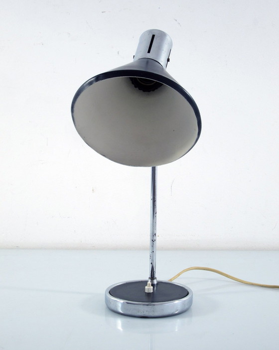 Image 1 of Lampada da scrivania vintage italiana anni Sessanta in cromo e nero