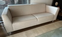 Beautiful 2.5-seater sofa in a light-colored fabric