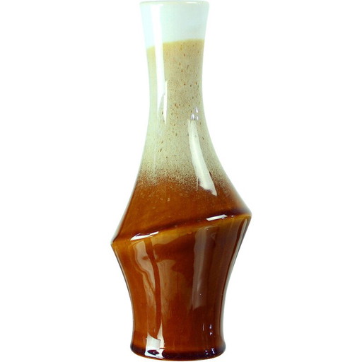Vase vintage en céramique brune pour Ditmar Urbach, Tchécoslovaquie 1960