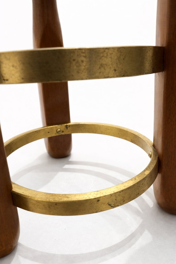 Image 1 of Mid-Century Teak & Brass 3-Light Candelabra – Danish Modern Style – 1960s