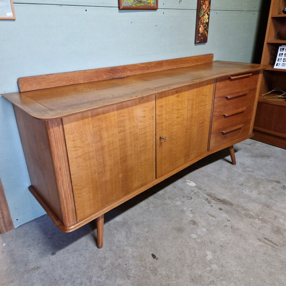 Credenza vintage anni '50 Mobile a muro Mobile TV – Credenze, Textile, Wood (photo 3 of 15)