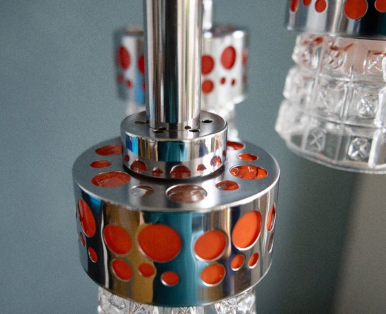 Image 1 of Lampada a sospensione Vintage Space Age Cascade attribuita a Massive