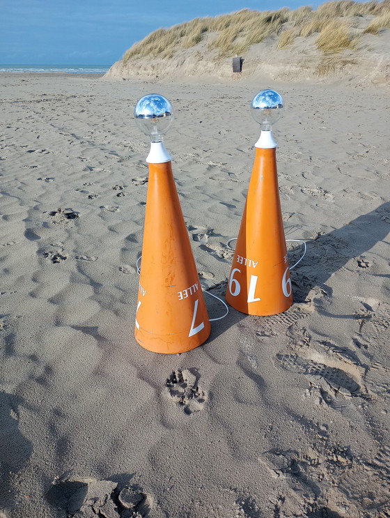 Image 1 of Lampadaire conique industriel en aluminium fait main