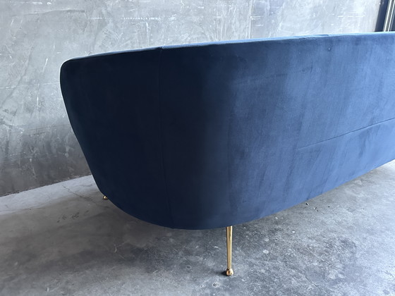 Eichholtz Sofa Orion — Savona Midnight Blue Velours – 3-5 seaters, Textile, Velvet (photo 3 of 10)