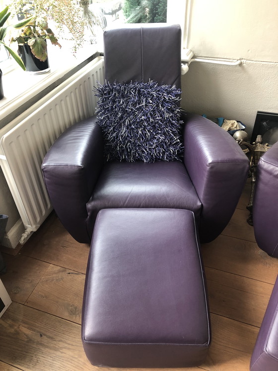 Image 1 of Gerard van den Berg label Longa fauteuils met hockers