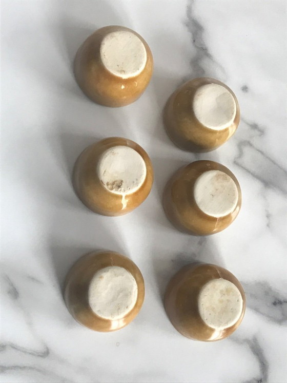 Image 1 of Set van 6 kleine vintage keramische kaarsenstandaards