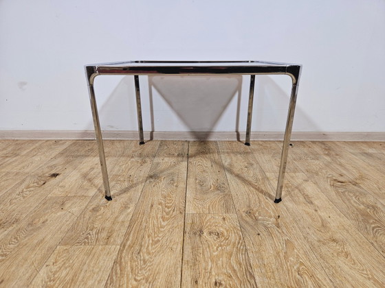Mid-Century Modern Salontafel in chroom en rookglas, Italië, jaren 70 – Koffietafelboeken, Chrome (photo 14 of 19)