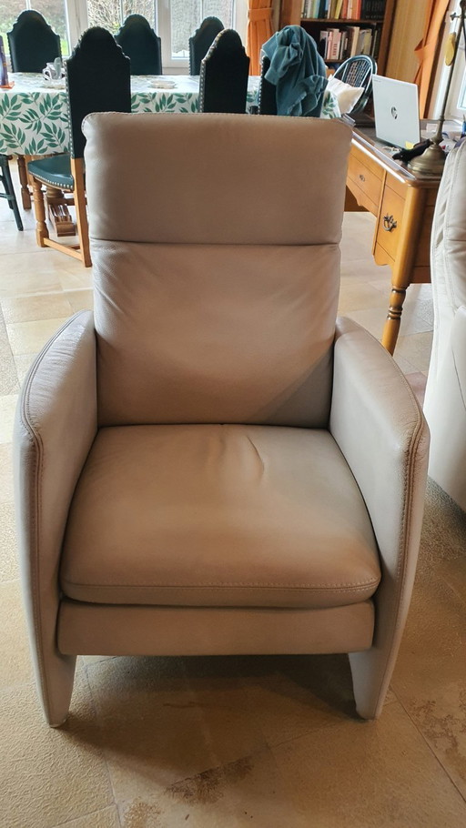 Volledig lederen salon met relax - 3 zit + 2 zit + fauteuil