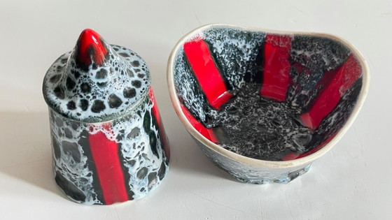 Image 1 of Page 1 of 22 Vallauris vintage ceramic jewelry boxes