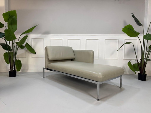 Sofá cama pequeño de cuero gris de diseño Brühl Roro