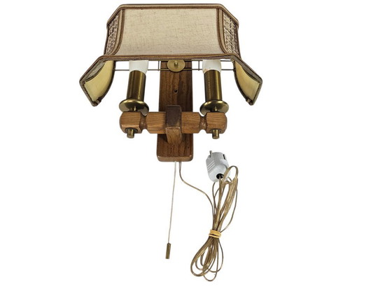 Image 1 of Lampada da parete Herda Holland - a sospensione - legno - ottone - anni '70