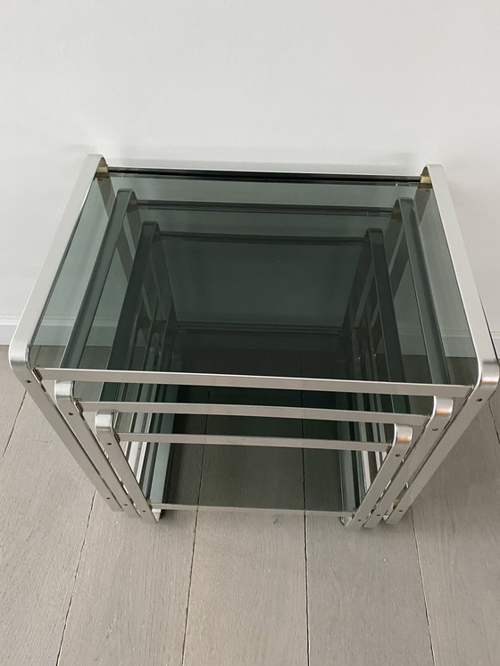 Image 1 of 3 bijzettafels vintage