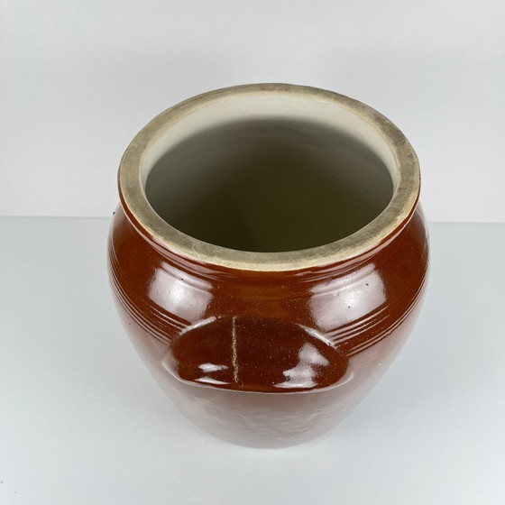 Grande Vaso Antico in Gres per Confit / Grasso, Marrone, 1900 – Vasi per piante, Ceramica (photo 3 of 11)