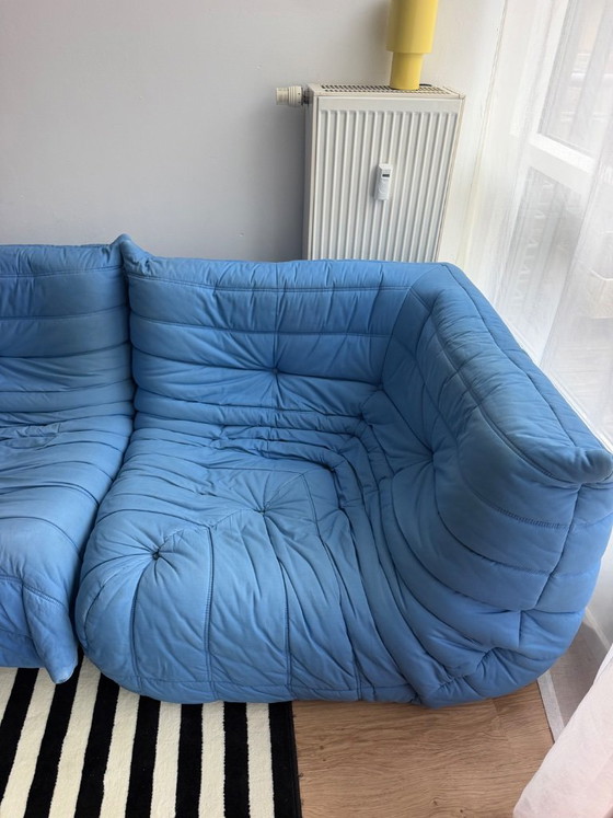 Canapé trois places Ligne Roset Togo, bleu clair, Canapés 3 places, Textile, Vintage (photo 4 sur 5)